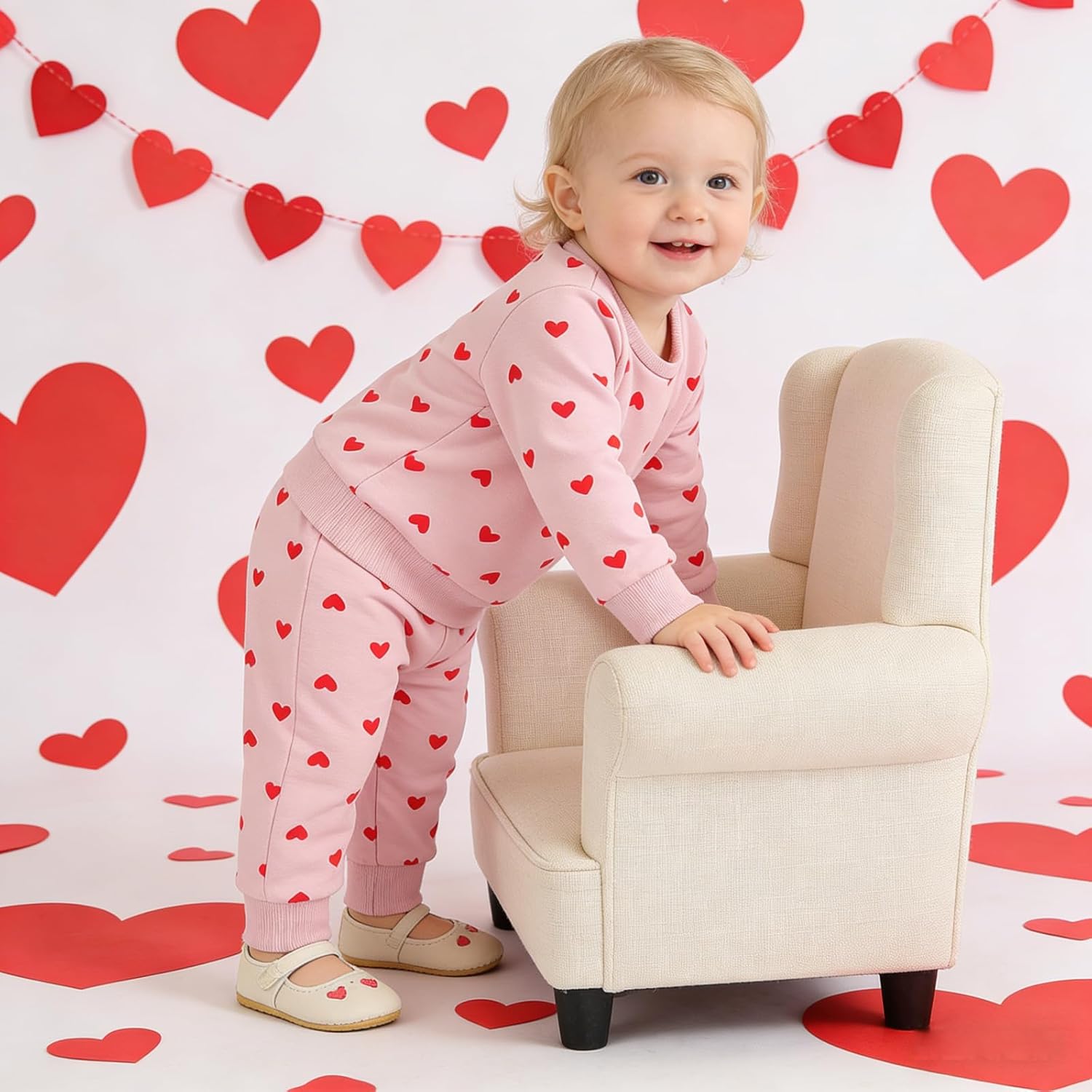 Fernvia Toddler Baby Girl Clothes 3 6 9 12 18 24 Months Fall Outfits Solid Long Sleeve Sweatshirt Tops + Pants Set - Image 4