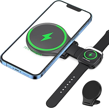 Amazon Kiniva ワイヤレス充電器 Apple Watch 充電器 Magsafe充電 3in1 折りたたみ式 15w 急速 Iphone 充電器 マグネット式 アップルウォッチ 充電スタンド 置くだけ充電 2台同時充電 For Iphone Apple Watch 7 6 5 4 3 Se Airpods充電 コンパクト 持ち運び 車 旅行