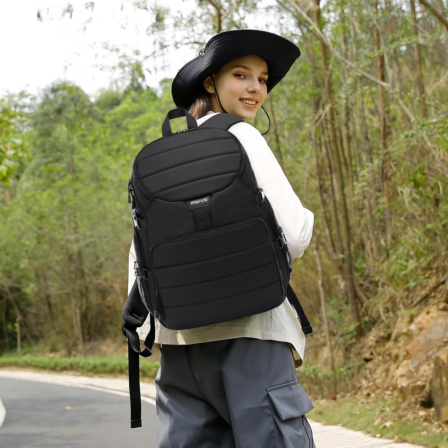 MOSISO Camera Backpack, DSLR/SLR/Mirrorless Camera Bag, Top Quick Access Photography Travel Backpack with 15-16 inch Laptop Compartment&Rain Cover, Camera Case Compatible with Canon/Nikon/Sony, Black - Image 6