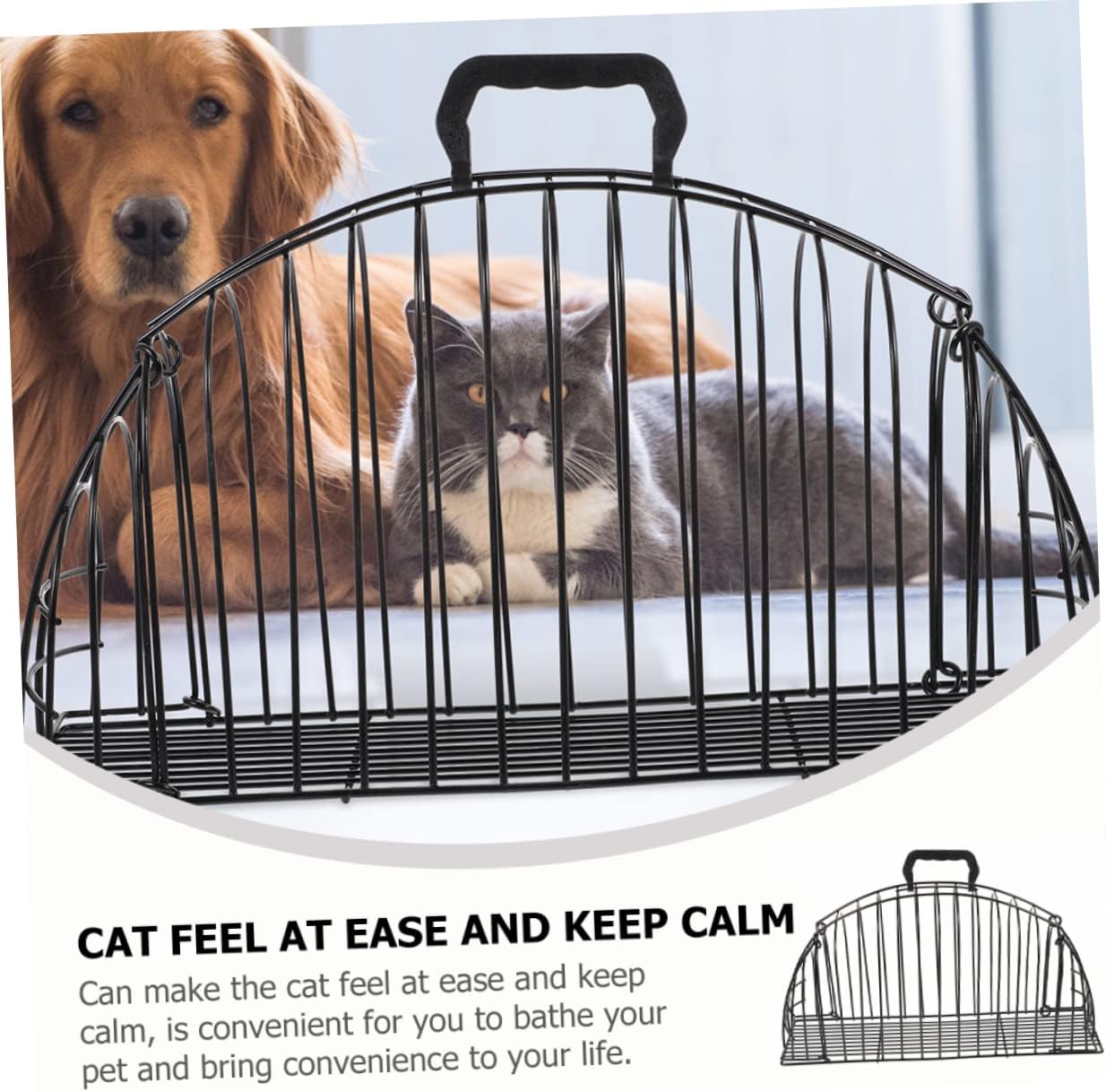 Portable Cat Bathing Cage Kitten Washing Mesh Coop Wear-Resistant Pet Cage