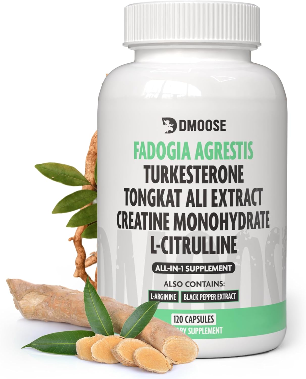 DMoose Fadogia Agrestis Supplement - All in One Formula for Testosterone, Strength, and Recovery - Non-GMO, Gluten-Free Supplement with Fadogia Agrestis, Tongkat Ali, Turkesterone and Creatine