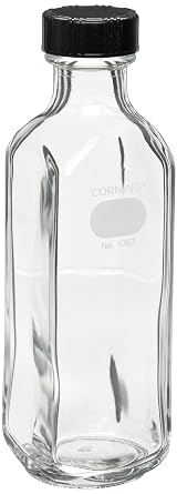 Corning Pyrex Narrow Mouth Milk Dilution Bottles with Screw Cap Culture Bottles, 160mL Pack of 12