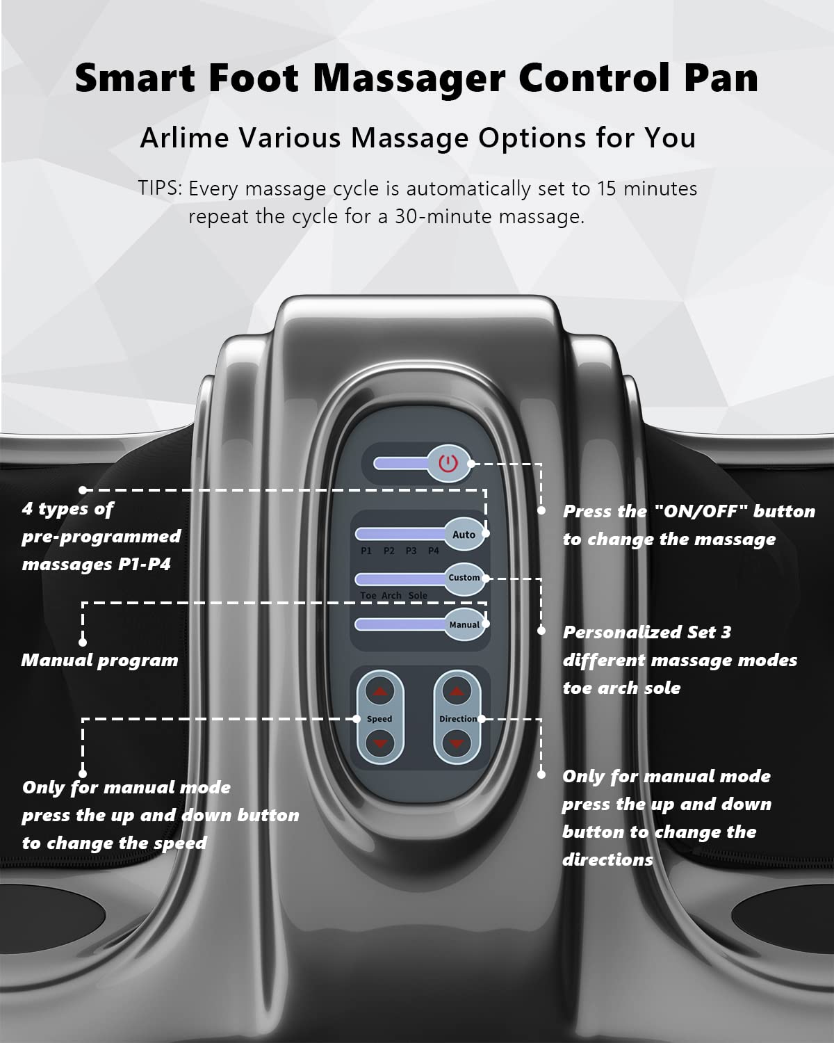 ARLIME Masajeador de pies Shiatsu con control remoto,