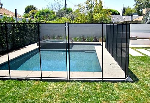 Miniatura 2 de VINGLI Valla de piscina de 4 pies x 96 pies, valla de seguridad para piscina en tierra, color negro