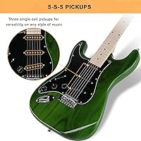 Vista 23 de GLARRY Full Size Electric Guitar for Music Lover Beginner with 20W Amp and Accessories Pack Guitar Bag (White)