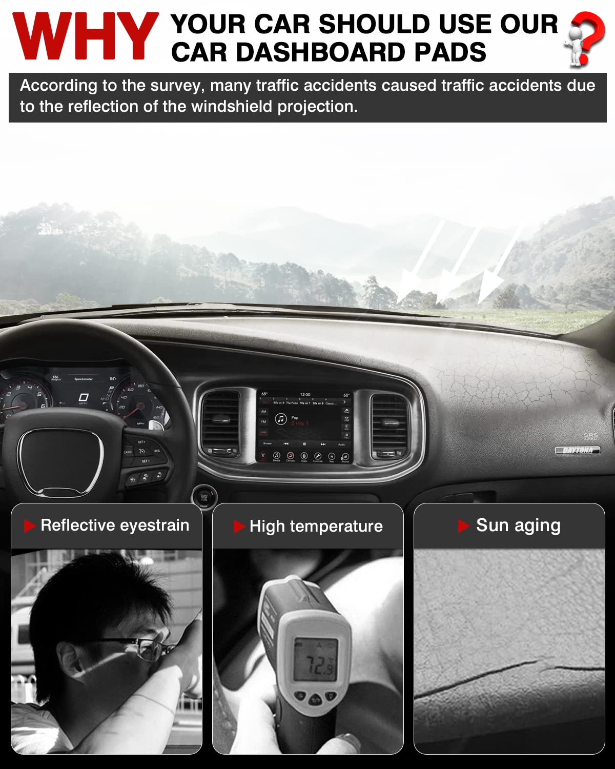 Amazon | Autorder ダッシュボード カバー マット 2011-2023