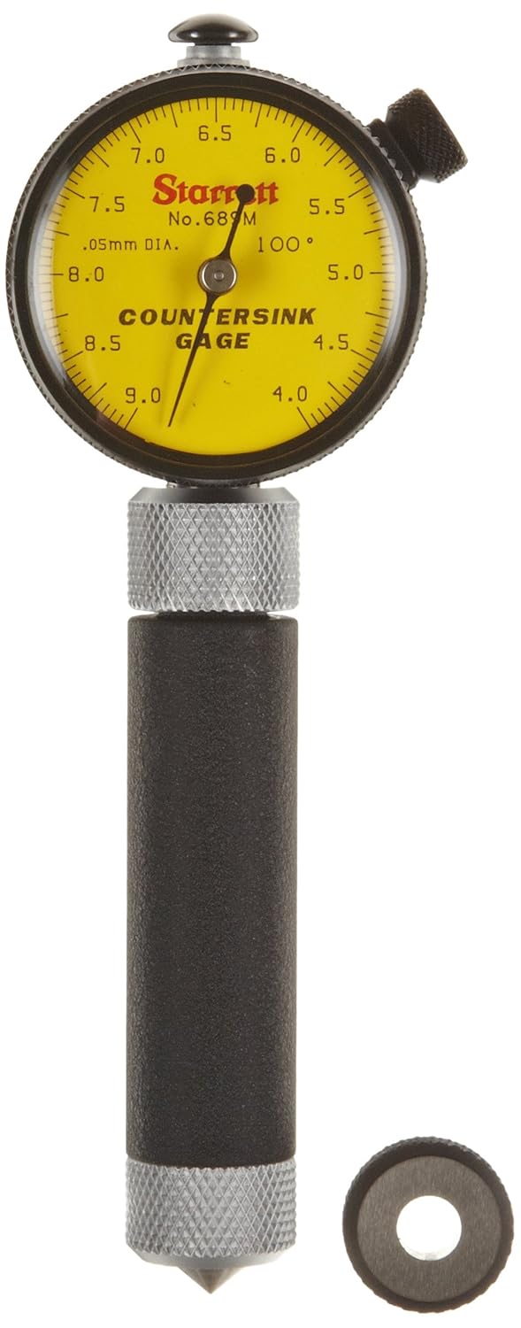 Starrett 689M2Z Millimeter Reading Countersink Gauge With Yellow Dial