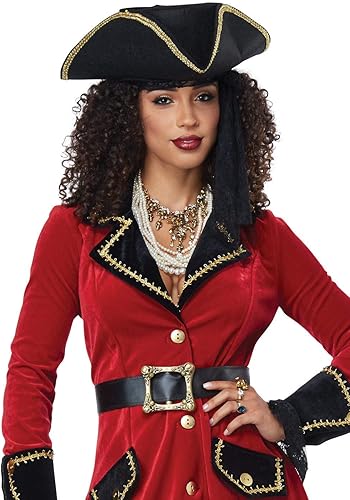 Miniatura 2 de California Costumes Heroína de alta mar para mujer, disfraz de adulto, rojonegro, talla M