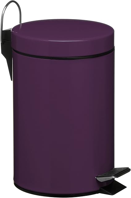 Premier Housewares Purple Kitchen Bin Recycling And Waste Bathroom Bin Non- Slip Rubbish Bin Bins For Kitchen Non Marking Recycling Bins Pedal Bin