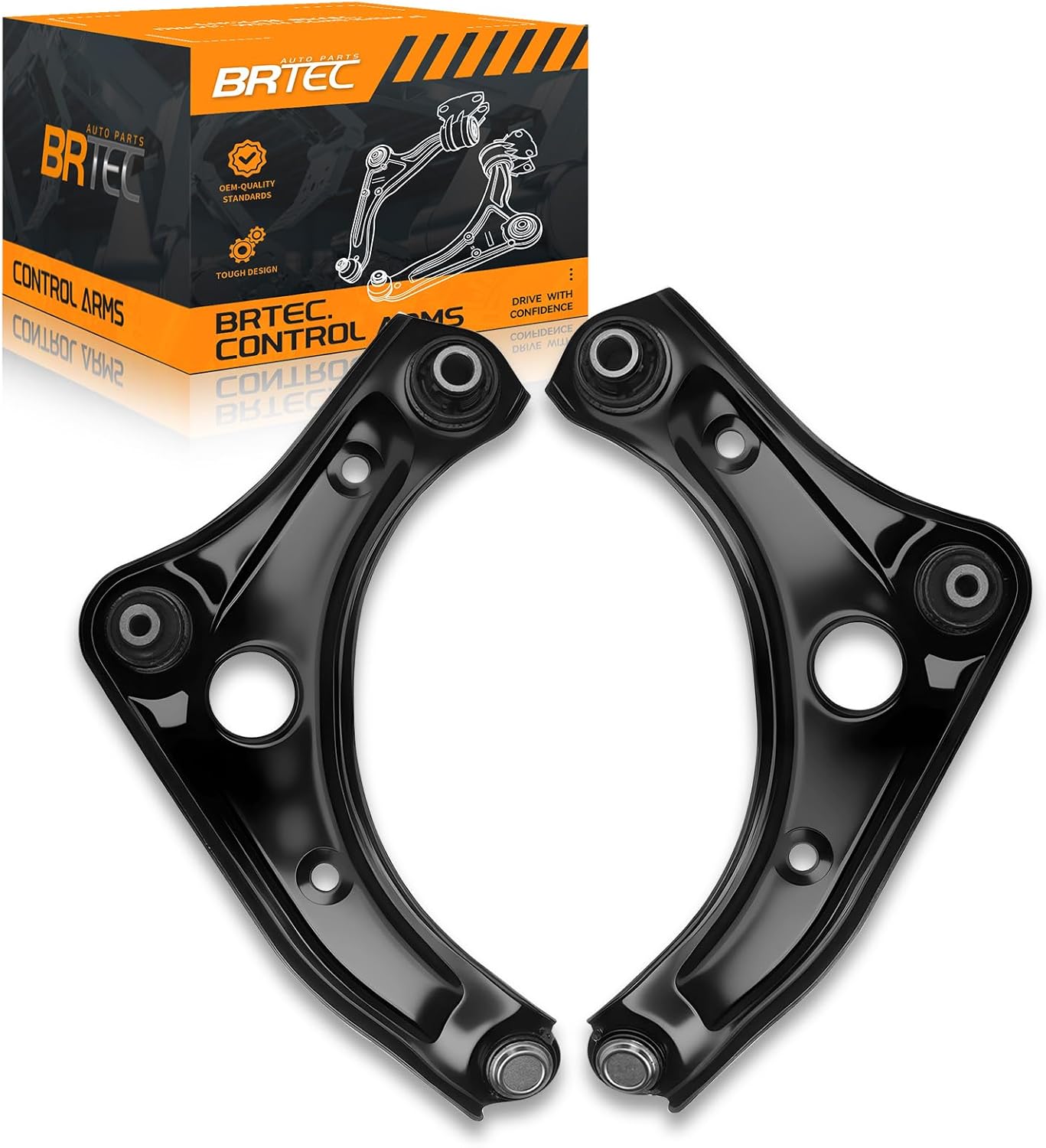 Front Lower Control Arms w/Ball Joints for Nissan Micra 2015-2019, Versa 2012-2019, Versa Note 2014-2019