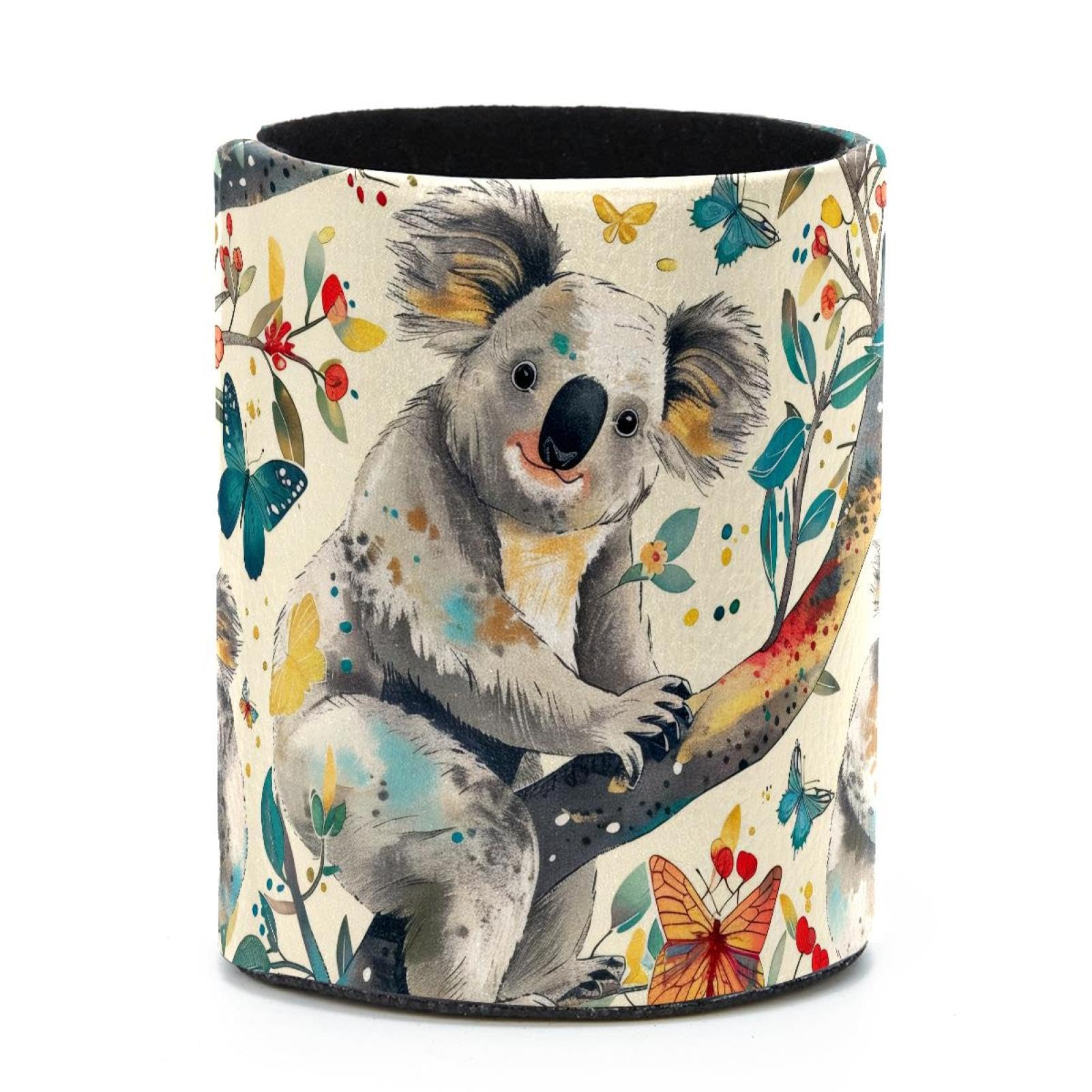 VAPOKF Round Pencil Holders for Desk, Cute Koala Pen Holders Pen Pot Makeup Brushes Storage Desktop Stationery Supplies Organiser for Home Office