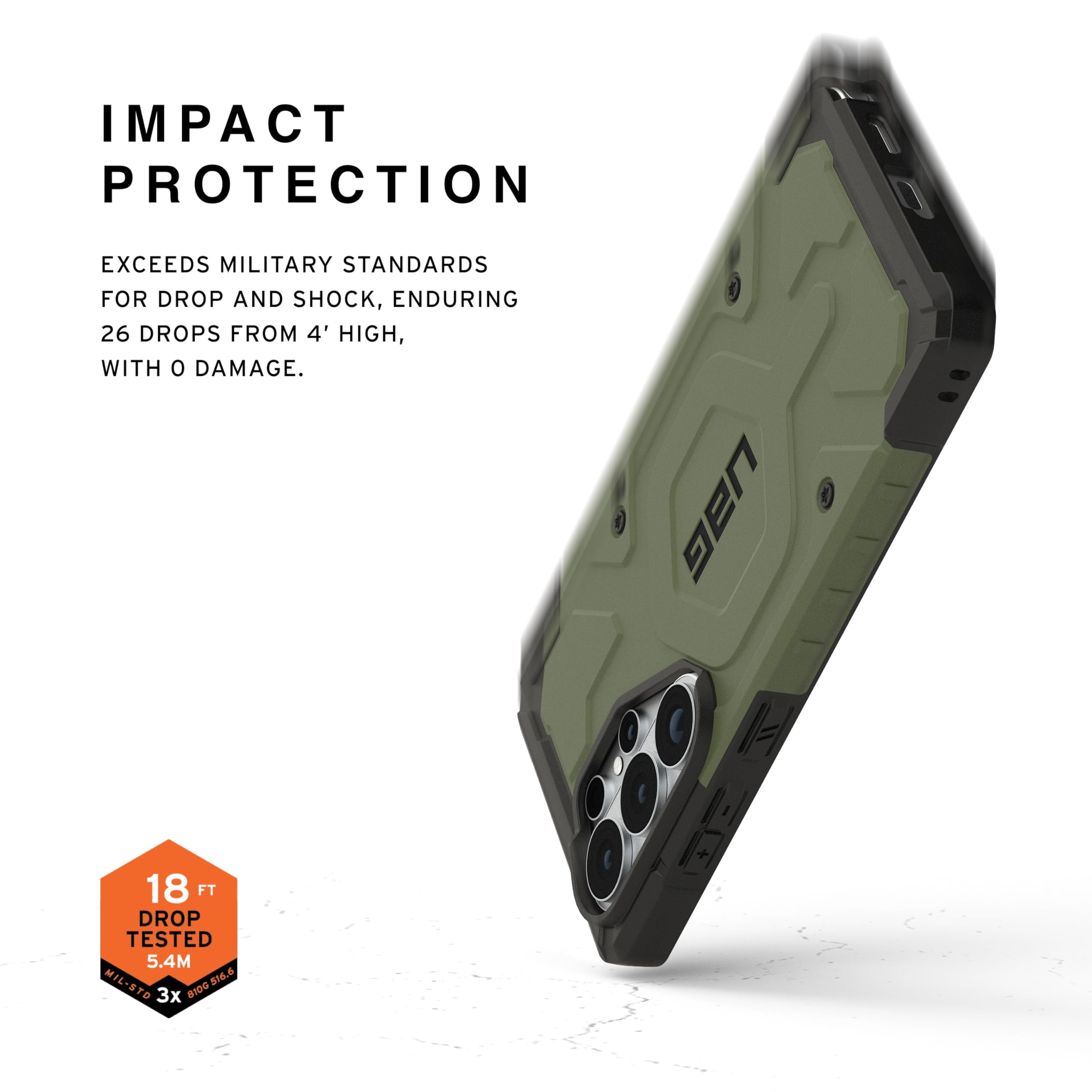 Urban Armor Gear Pathfinder MS Case Samsung Galaxy S26 Ultra Funda (Anillo magnético, Designed for Samsung certificación, Carga inalámbrica Compatible, Resistencia a caídas) Verde Oliva