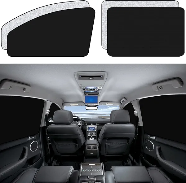 ZATOOTO Car Window Sun Shades Covers - 4 Pcs Magnetic Privacy Side Sunshades Blackout Auto Camping Curtains Accessories for Sleeping Family and Women Men Kids Baby