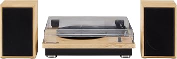 Crosley CR6043A-NA Brio Record Player with Speakers, Natural