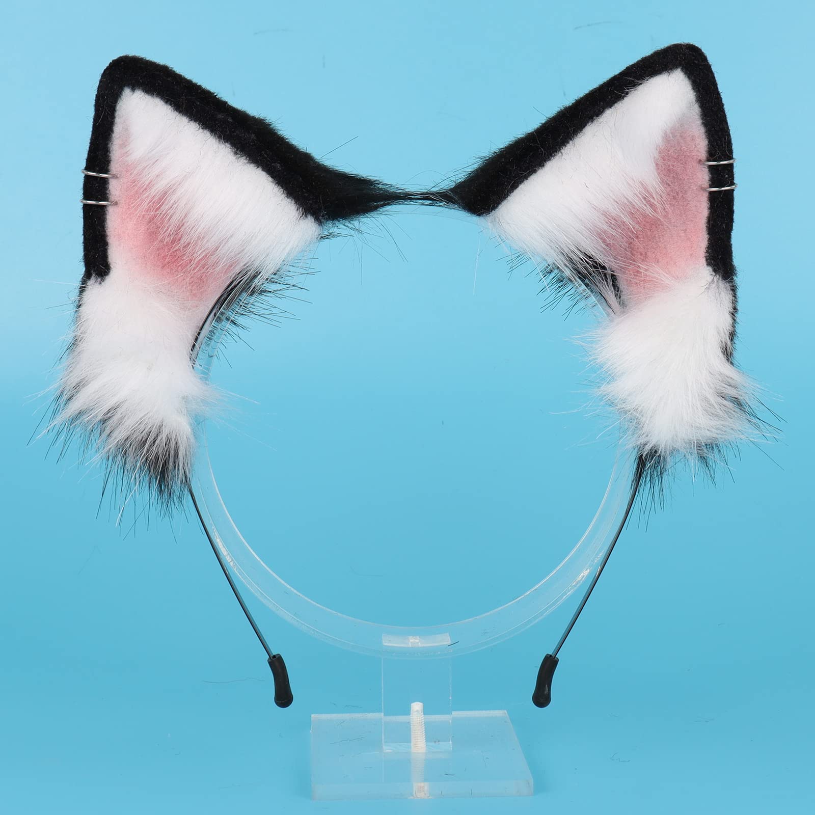 QinRuan Animal Cosplay Costume Accessories Furry Faux Fur Cat Ears Headband and Fox Tail Set Halloween Accessory: 1-bwp