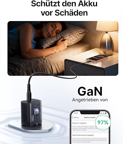 INIU Chargeur USB C, 30W 2-Port Prise USB C Chargeur Rapide avec 60W Câble, GaN Tech Super Charge Rapide pour iPhone 17 16 Pro Max, iPad Air, Galaxy S25 S24, Xiaomi 15, Pixel 10, Switch 2 etc - 5