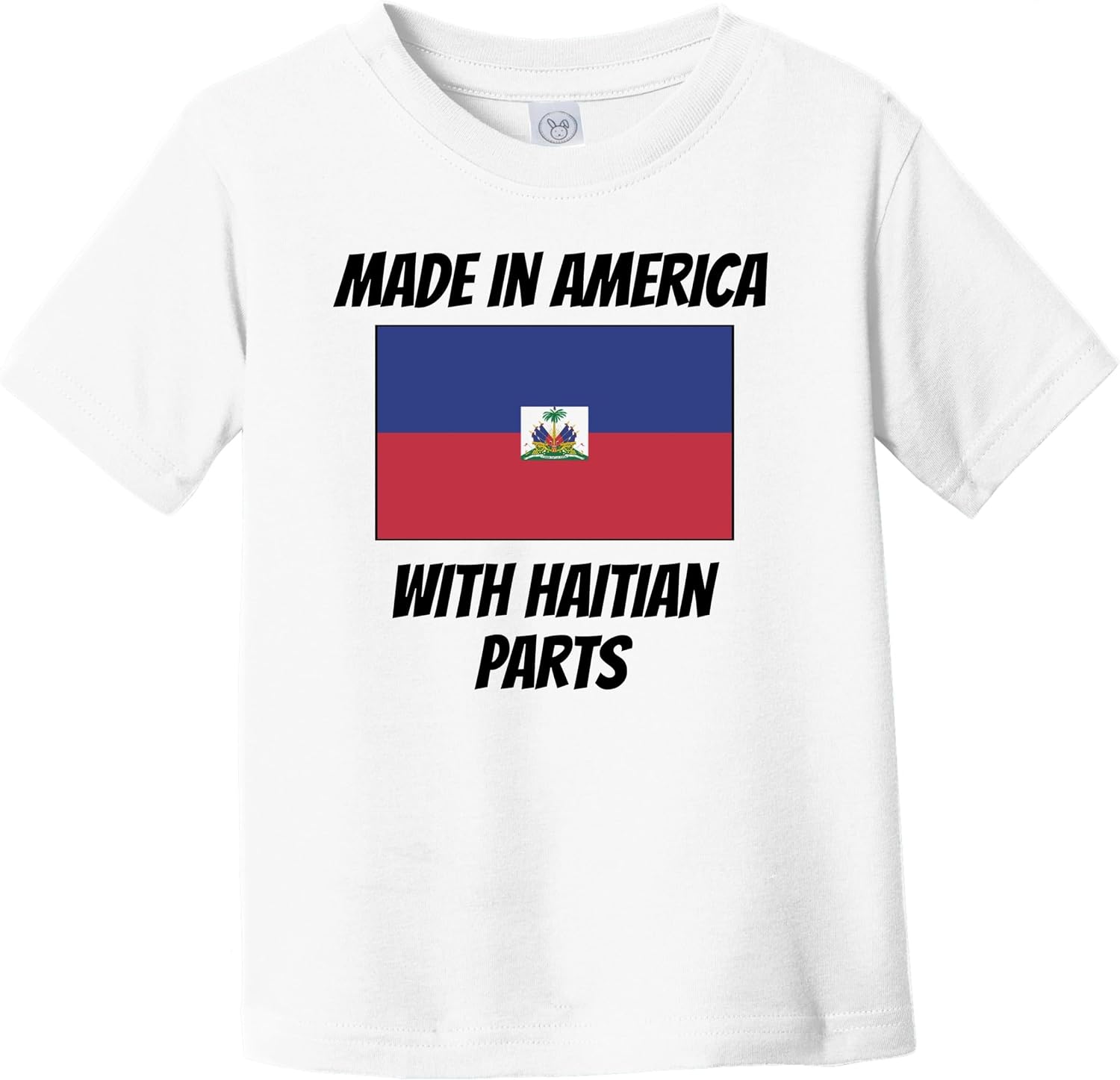 Made in America with Haitian Parts Haiti Flag Funny Infant Toddler T-Shirt
