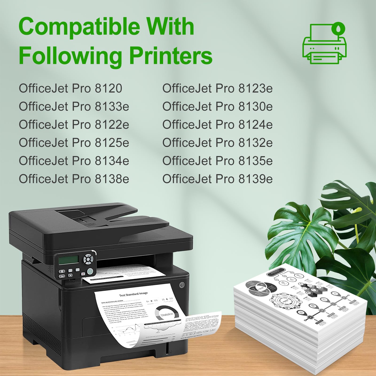 SINOPRINT – Pack De 5 Cartouches D’encre Compatibles HP 924 – Haute Capacité, Idéal Pour Imprimantes OfficeJet Pro
