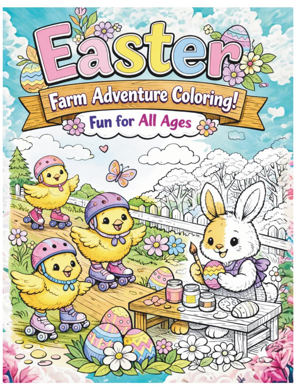 Easter Farm Adventure: Coloring For All Ages