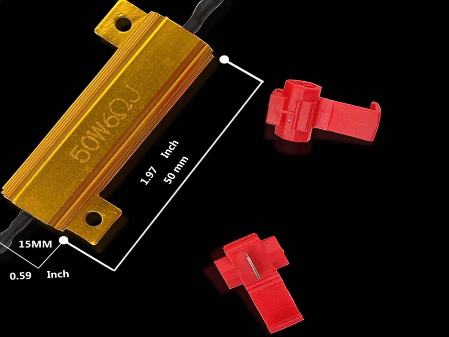 LED Load Resistor 50W 6 ohm - LED Turn Signal Resistor Flasher - Fix LED Bulb Fast Hyper Flash Turn Signal Blink Error Code (10 pcs)