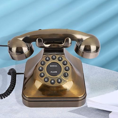 Miniatura 9 de Wx 3011 Teléfono de bronce antiguo, reducción de ruido Royal Victoria Vintage Teléfono fijo Teléfono Tocadiscos Teléfono Teléfono Tocadiscos