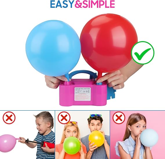 OWill Electric Balloon Pump UK,Portable Balloon Pump with Dual Nozzle Balloon Inflator (AC220-240V 600W),Balloon Machine for Fast Easy Bulk Balloons Filling