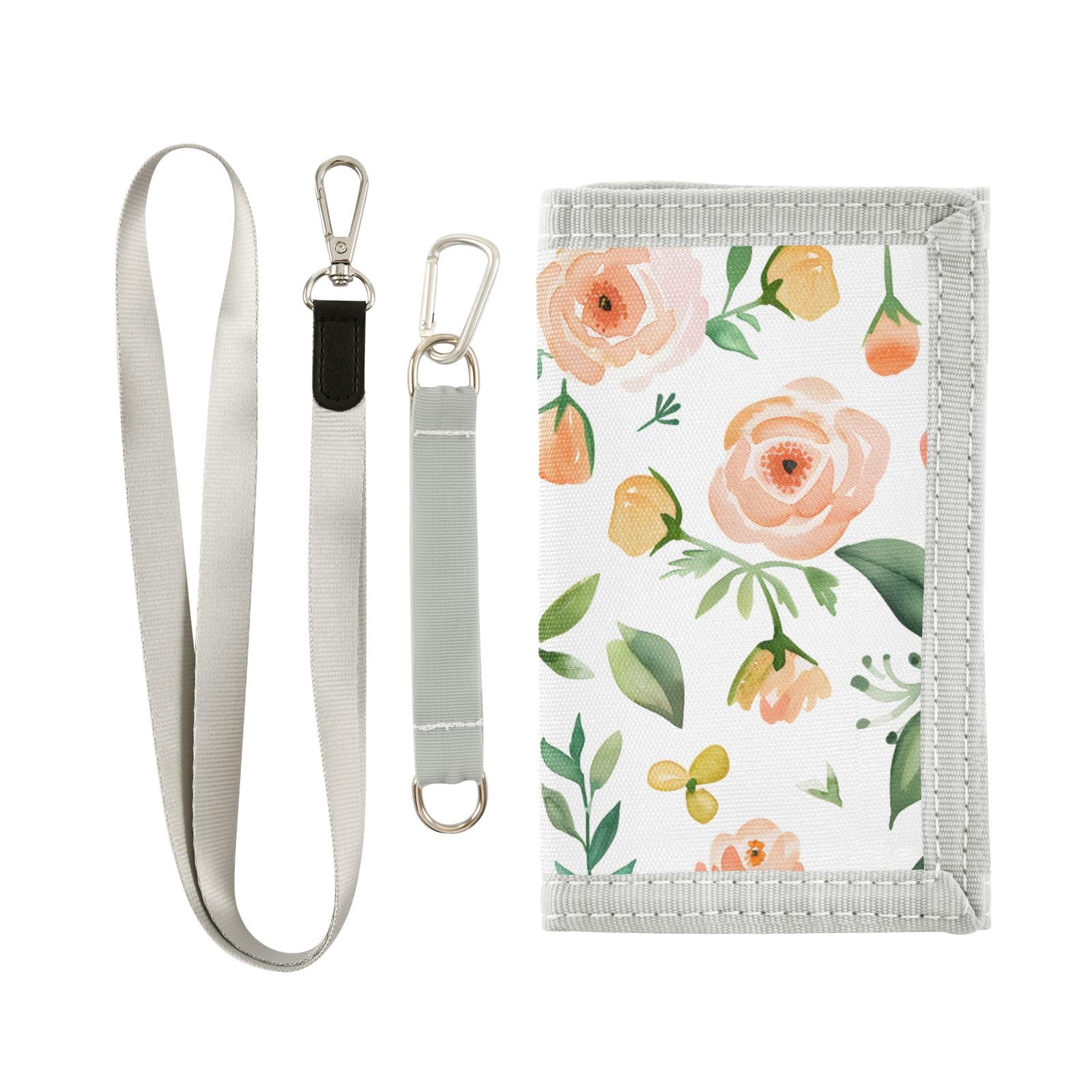 ALAZA Kids Wallets for Boys Girls Toddler Trifold Wallet Children Small Watercolor Floral with Zipper Coin Pocket