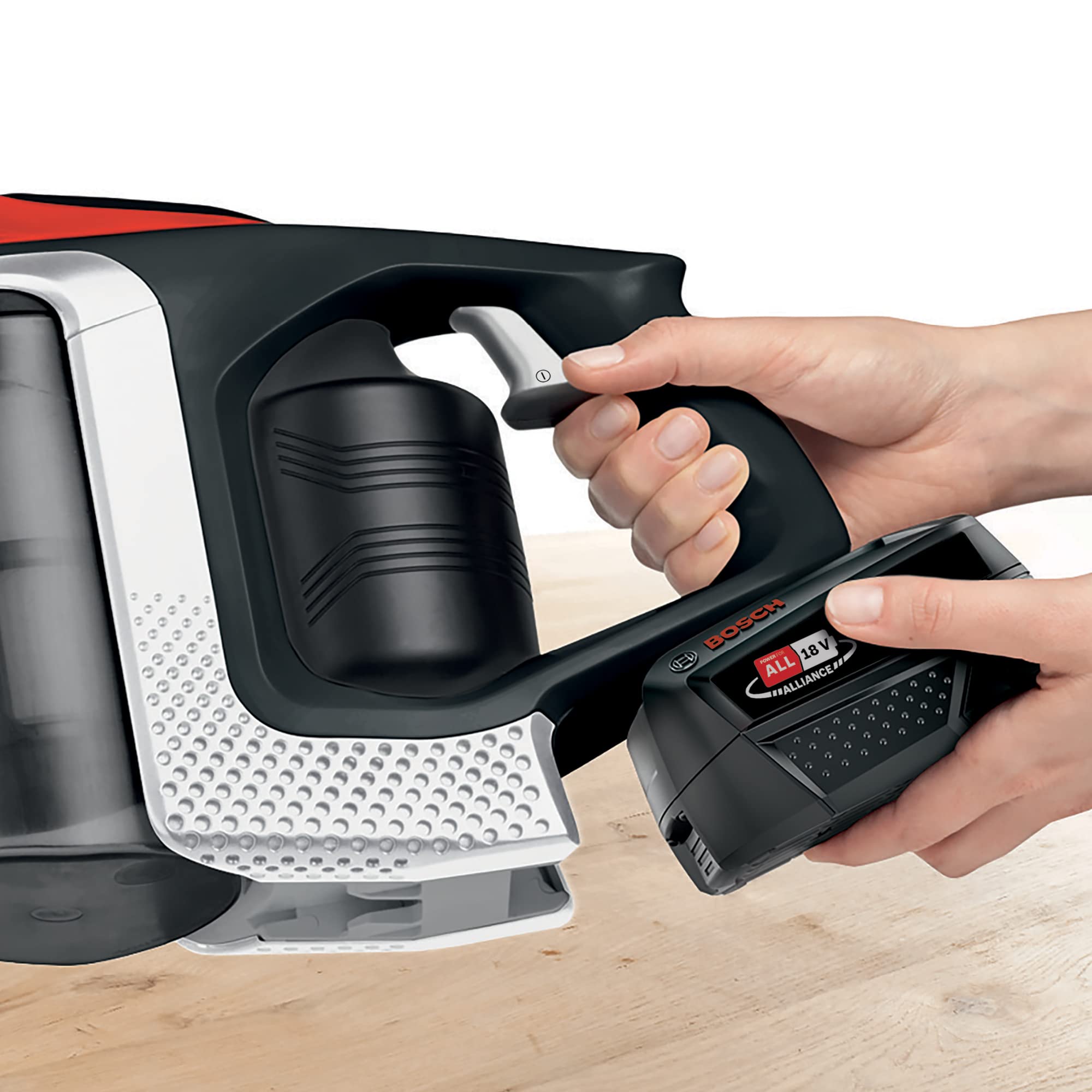 Bosch Akku-Staubsauger Unlimited Serie 8 ProPower BSS81POW1, kabelloser Handstaubsauger, beutellos, Hygiene-Filter, hohe Saugleistung, Lange Laufzeit, XXL-Polsterdüse, Fugendüse, schwarz