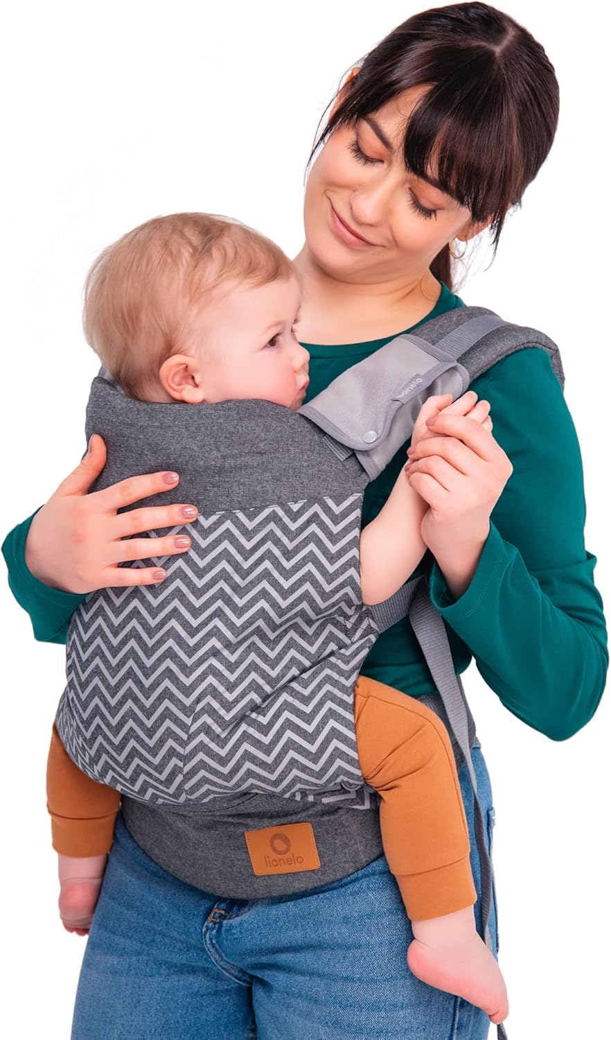 LIONELO Margareet porte bebe, position correcte de bébé sain pour les hanches, 3 positions de portage, hautement réglable, large ceinture de hanche capuche
