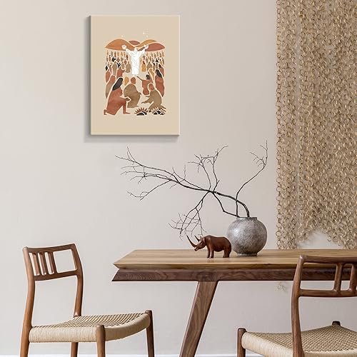 Miniatura 4 de OAOPIC Arte enmarcado Jesús Feeds 5000 Póster de Cristo en blanco y negro, versículos de la Biblia, lienzo de historia, arte de pared, bohemio,