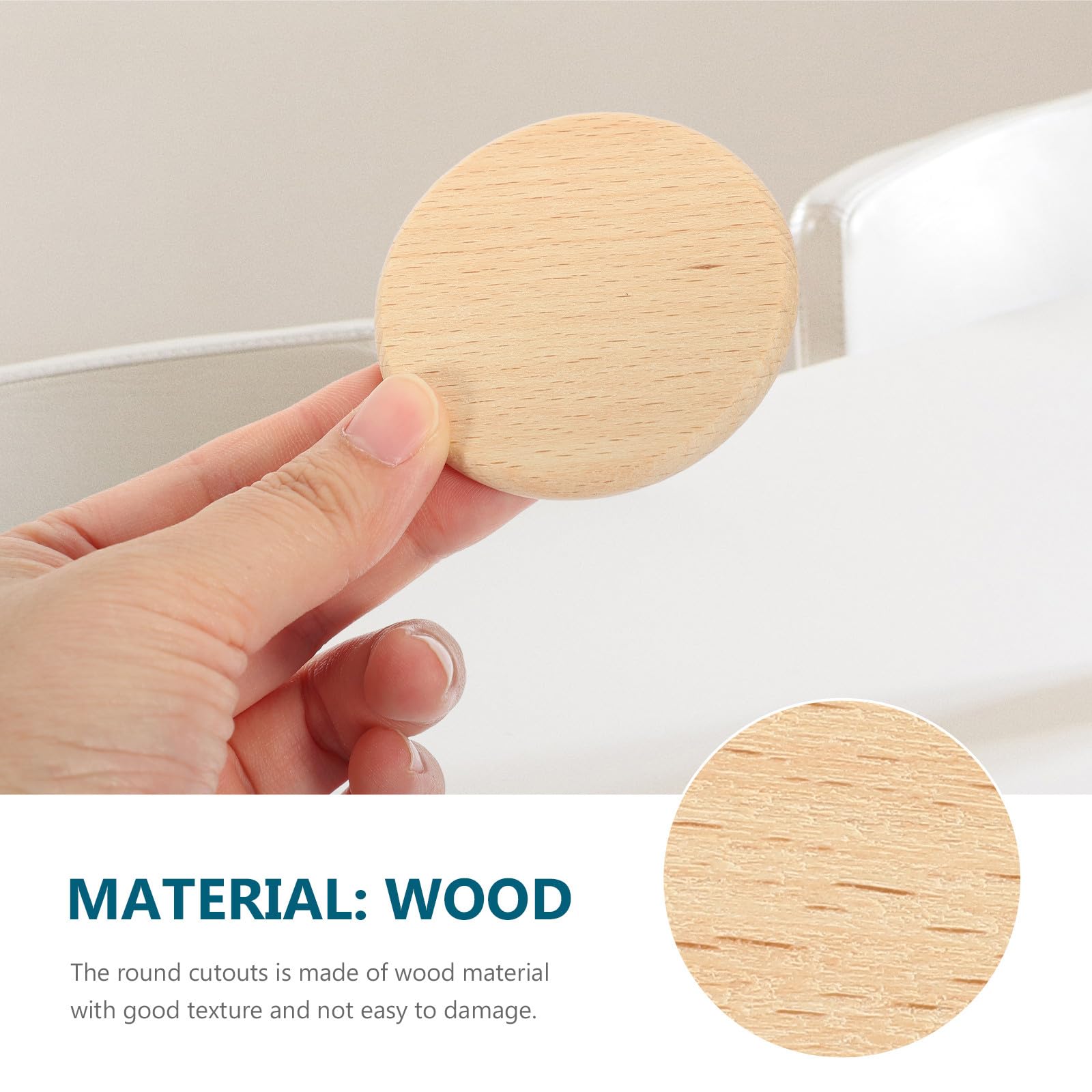 Recortes de Madera Redondos de Haya, 20 Piezas para Manualidades