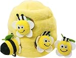 Hide and Seek Dog Toys, Interactive Squeaky Plush Puzzle Puppy Chew Toy to Keep Them Busy for Small Medium Large Dogs(Bamboo Hideaway with 5 Pack Panda)