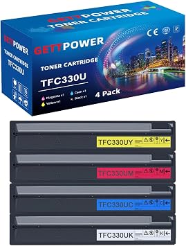 TFC330UC TFC330UM TFC330UY TFC330UK Toner Cartridge, Premium 330AC Toner Compatible Replacement for Toshiba E-Studio 400AC