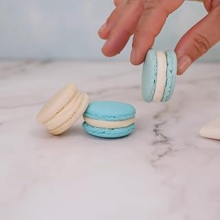 Blue Macarons Assortment - Baby Shower Macaroons - It's a Boy - French Cookies Set - Gluten-free - Handmade by French chefs - Assorted Blue Theme Macaron (Pack of 24)