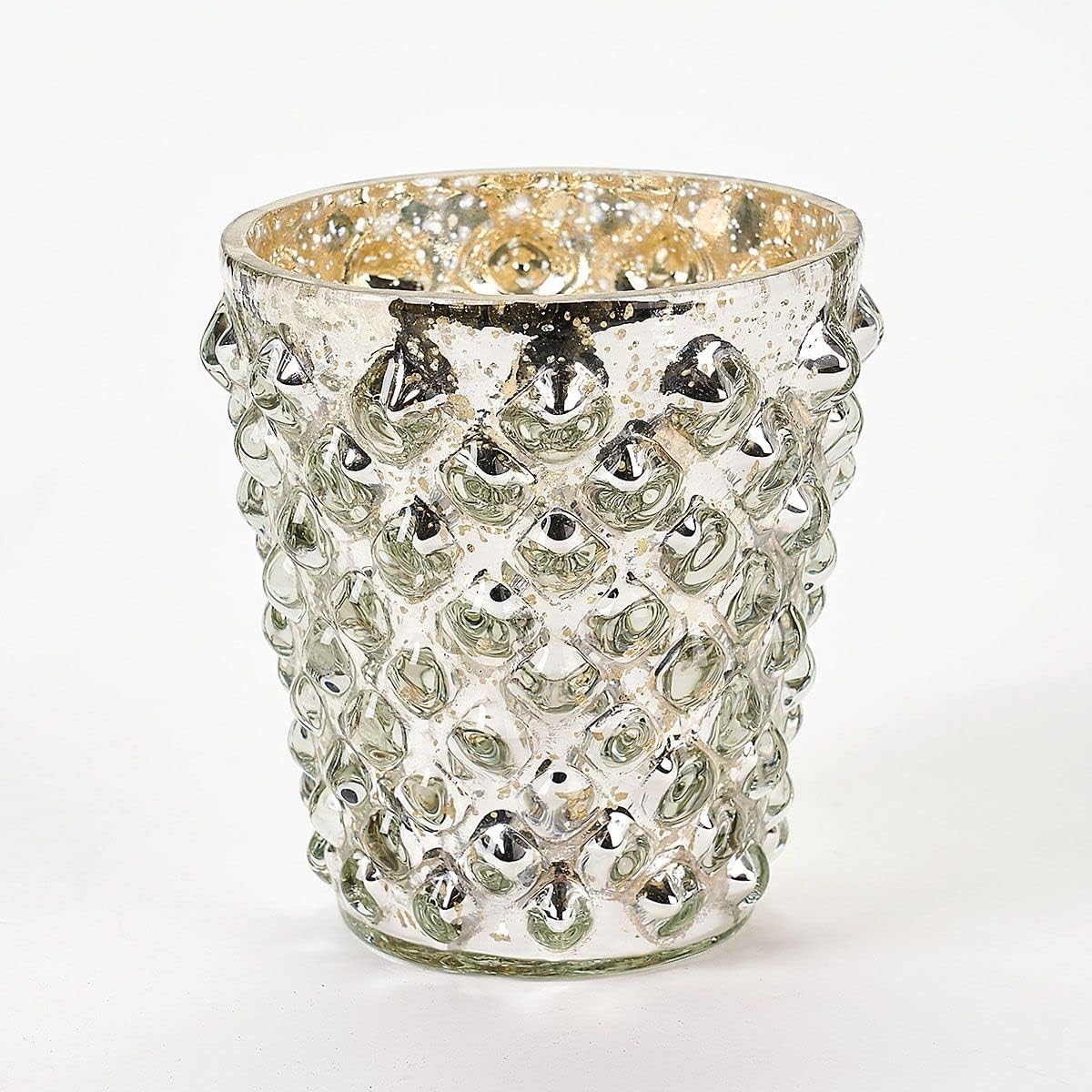 Luxe Mercury Glass Votive Candle Holders - Set of Five Tea Candle Jars