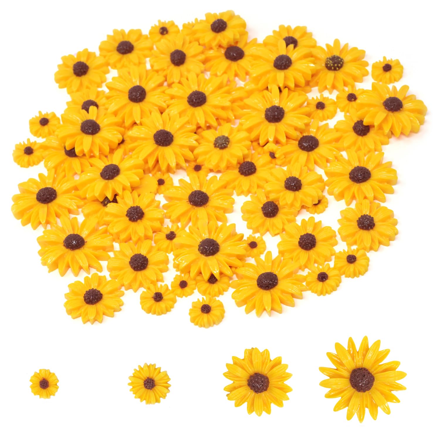 Dijes de resina de girasol para renovar horquillas de pelo y carcasas desgastadas
