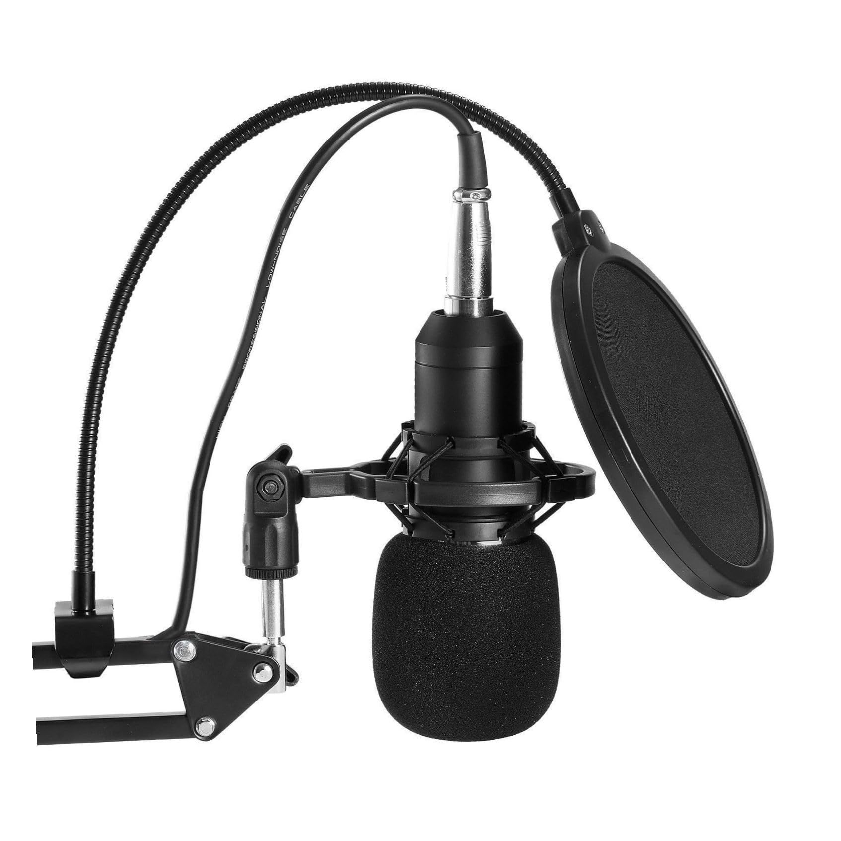 Kisangel Kondensatormikrofon für Studio und Broadcast mit Metallhalterung Handystativ Windschutzfilter und Sound für Aufnahmen von Gesang Akustikgitarren und Klavieren
