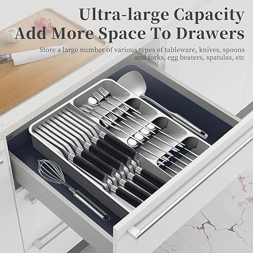 Miniatura 4 de Queceuy Nuevo cuchillo de cocina resistente a altas temperaturas, tenedor, cuchara, estante de almacenamiento de vajilla, caja de herramientas de