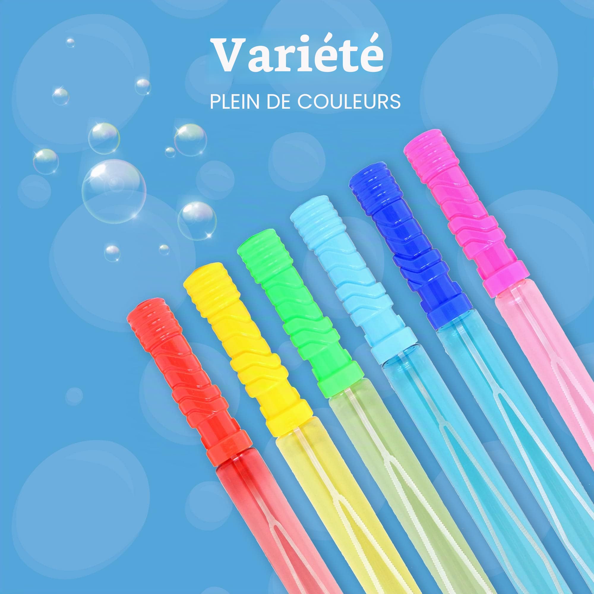 JOYIN Lot de 24 geantes baguettes à bulles de 37cm en vrac (2 douzaines) baguette enfant pour jouets d'été, activités d'extérieur, Pâques, bulles de fête, Jouets d'extérieur pour le jardin pour enfant