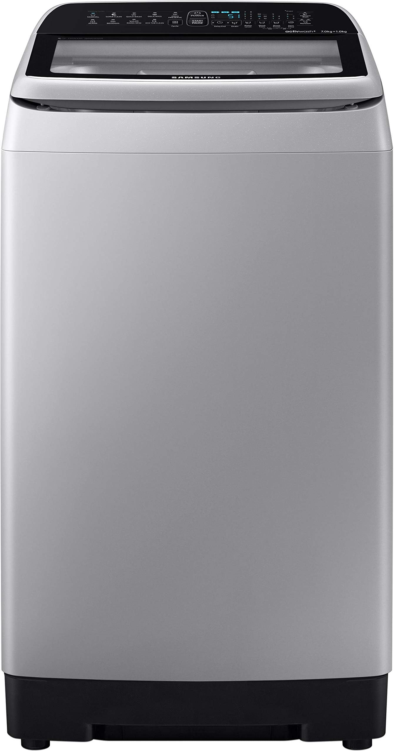 Samsung 7 kg Inverter Fully-Automatic Top Loading Washing Machine (WA70N4260SS/TL, Silver)