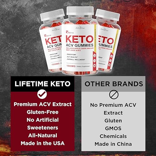 Miniatura 5 de Lifetime Keto ACV Gummies para bajar de peso, 1500 mg una vez al día, nueva fórmula cetogénica avanzada de liberación prolongada, gomitas de vinagre