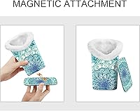 Vista 131 de Fintie Soporte para anteojos forrado de felpa con base magnética, estuche de cuero vegano prémium para lentes