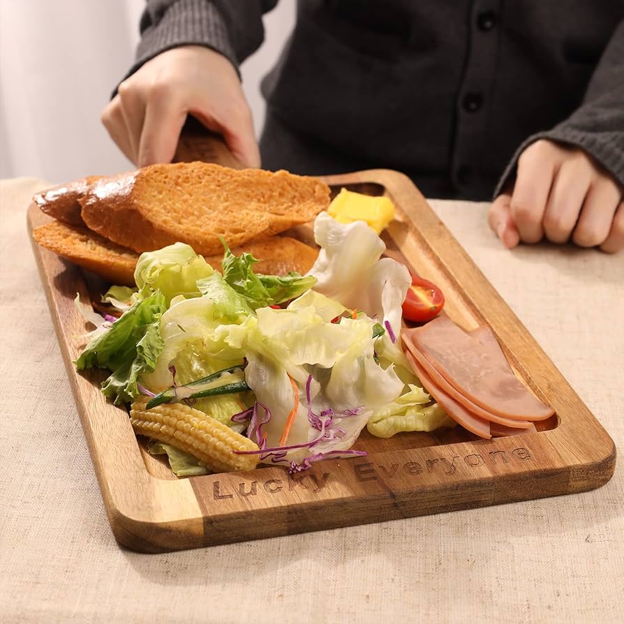 Amazon | HTB 木製 取っ手付き カッティングボード 角型 まな板