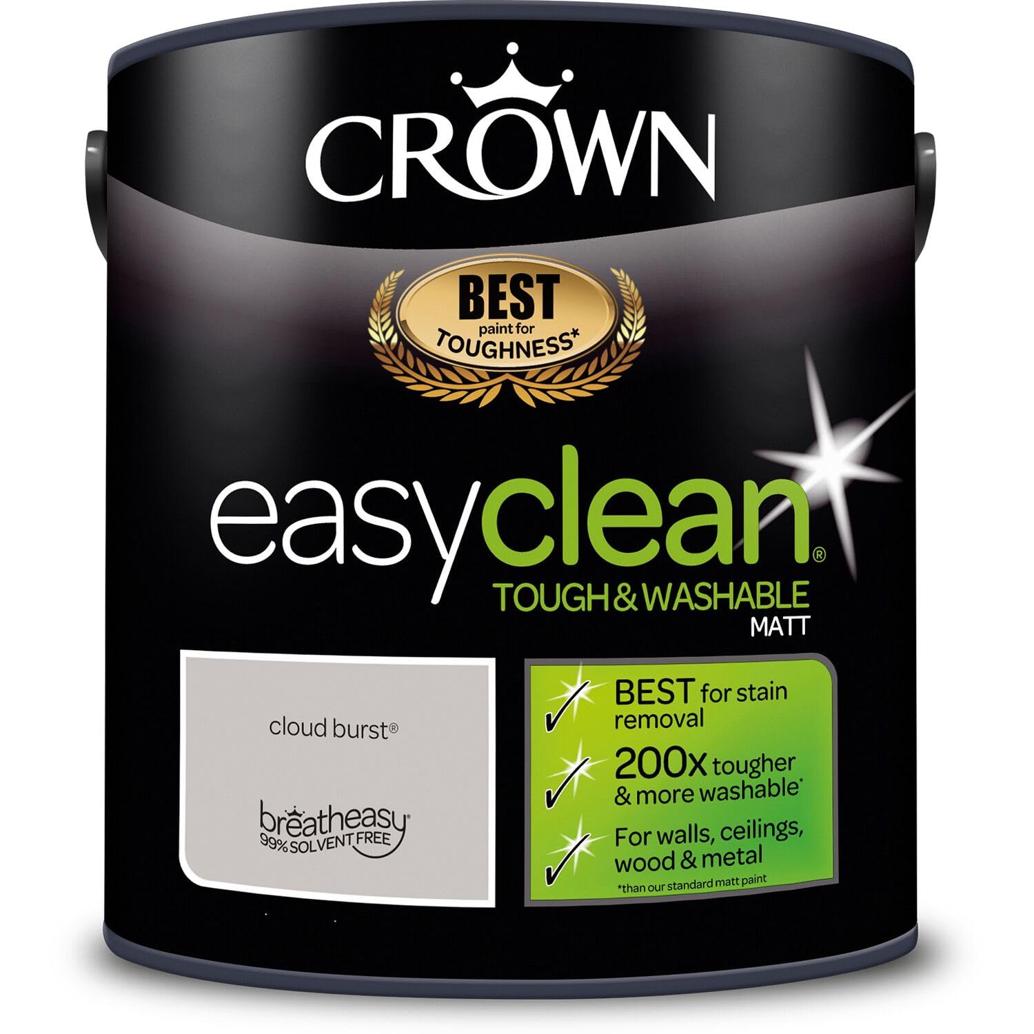 Wallpaper Empire Cloud Burst Grey Crown Easyclean Matt Emulsion Paint Cloudburst 5L – Washable & Wipeable Interior Wall Paint