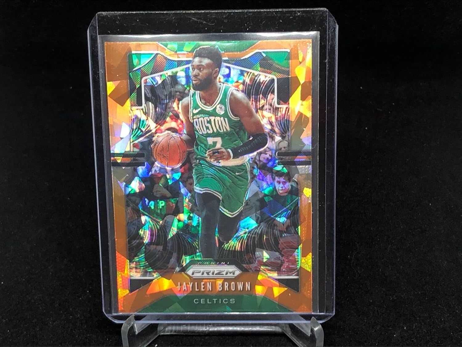 Jaylen Brown 2019-20 Panini Prizm Orange Cracked Ice Prizm # 40 - Basketball Cards