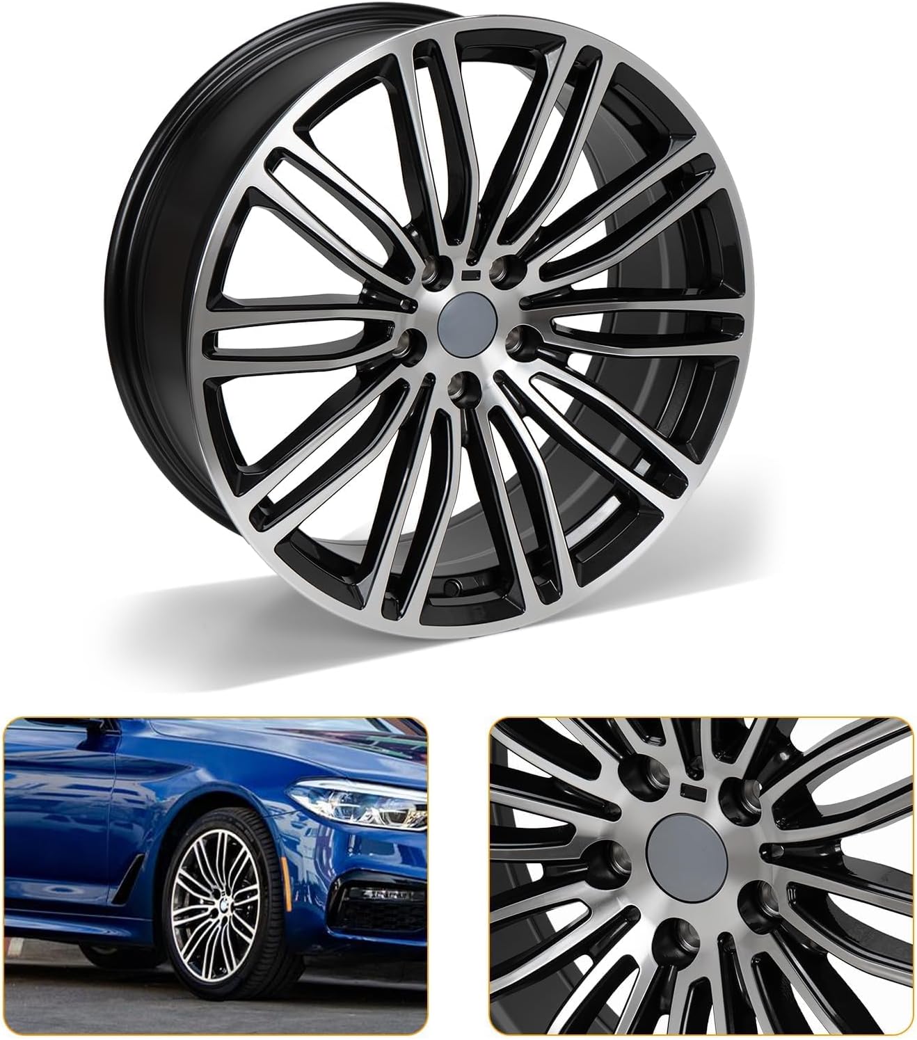 19 x 8 Wheel Rim Compatible with BMW 5-Series 530e 530i 540i 540d M550i 2017-2020, PCD 5×112mm, Offset 30mm, CB 66.5mm, Front or Rear Direct Replacement Graphite Gray Rim