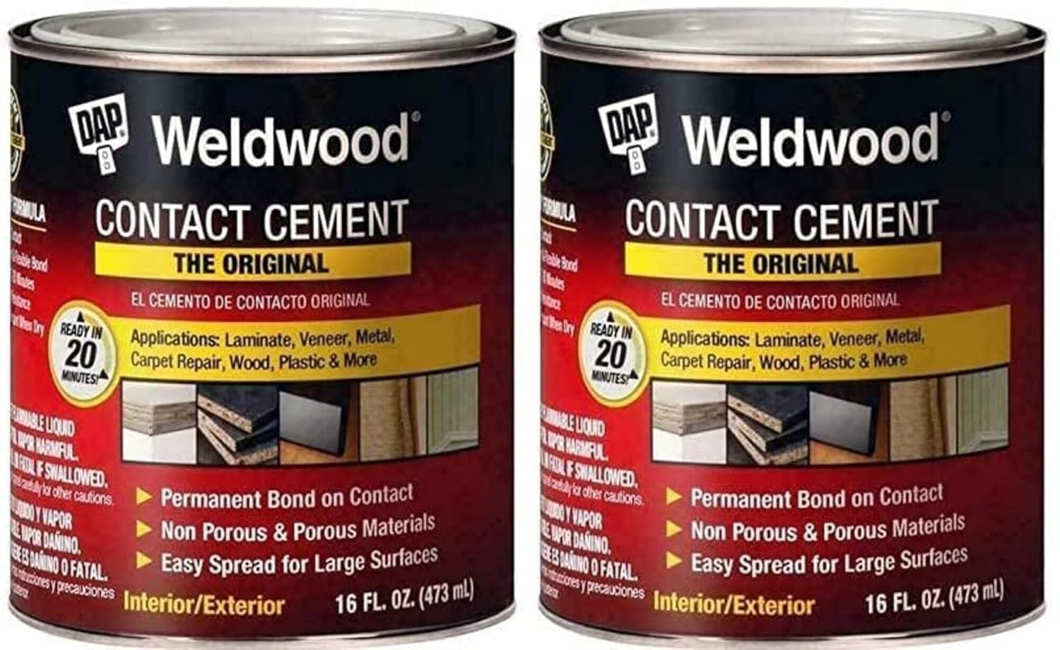 DAP 00271 Weldwood Original Contact Cement, 1-Pint (Pack of 2)