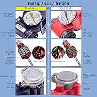 Vista 4 de FARBIN Bocina para automóvil de 12 voltios / 24 voltios, 150 db, bocina de aire de muy alto volumen, con compresor, bocina de auto compacto