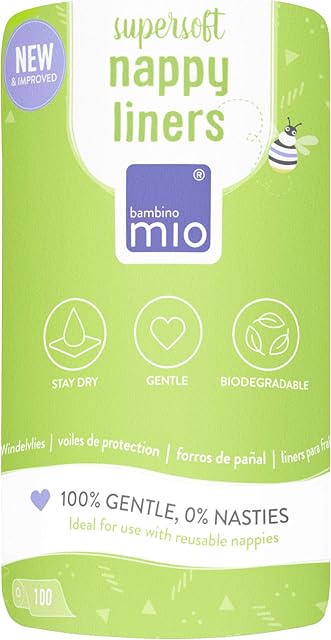 Bambino Mio, Supersoft Nappy Liners, Biodegradable, 100 Liners