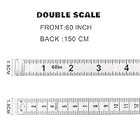 Vista 3 de Exquisita cinta métrica suave para coser el cuerpo, pérdida de peso, cinta métrica suave de doble escala de 60 pulgadas (59.1 in) (blanco X2)